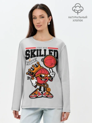 Лонгслив женский. Хлопок / Skilled and lucky