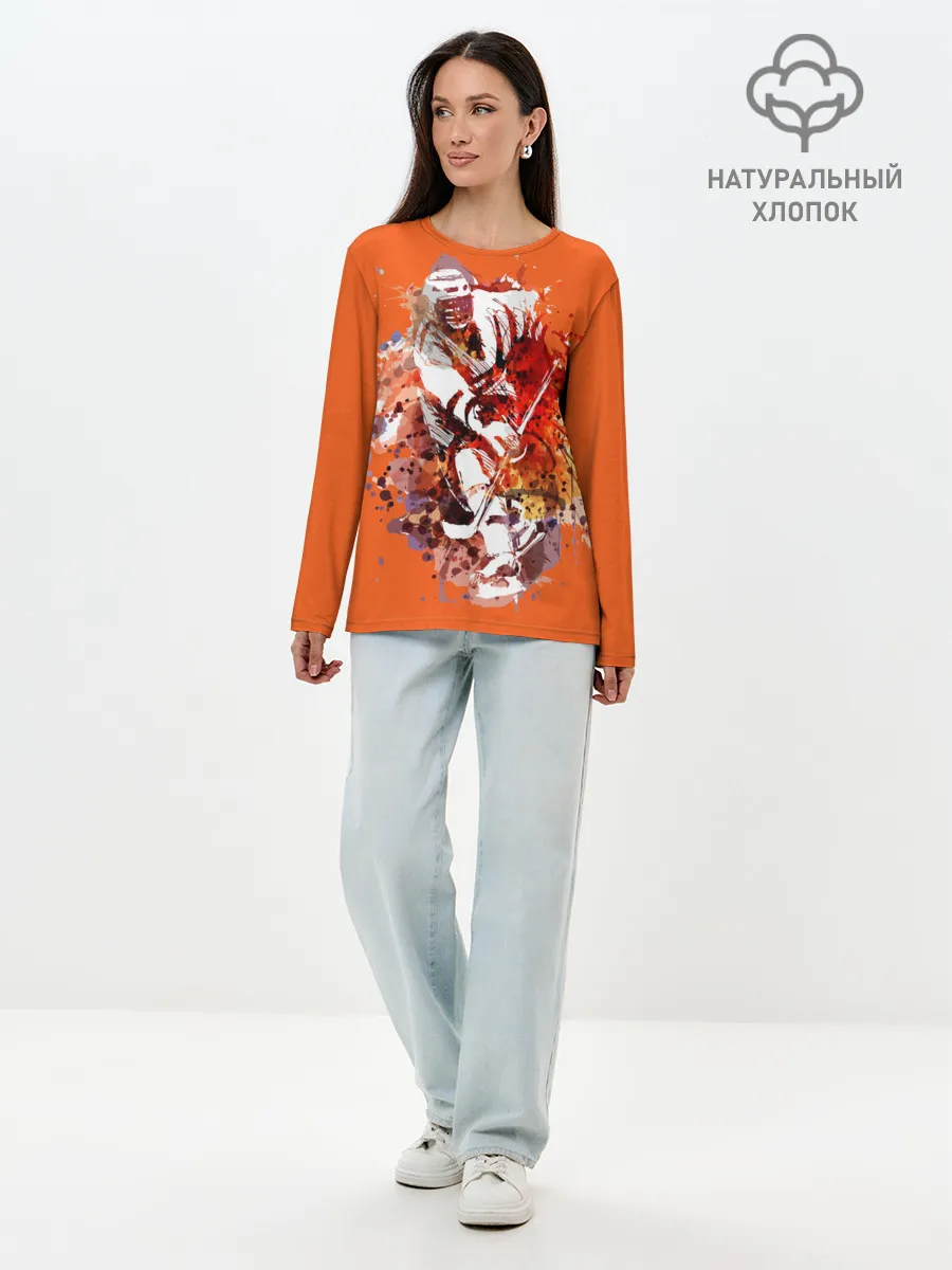 Лонгслив женский. Хлопок / Хоккей