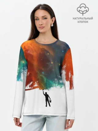 Лонгслив женский. Хлопок / Красим космос