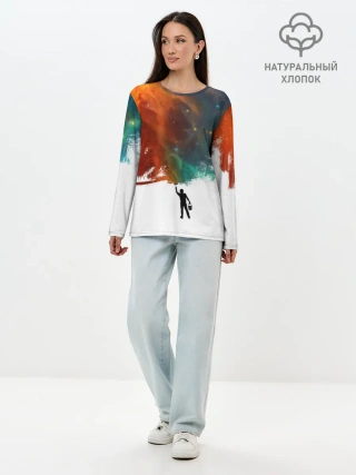 Лонгслив женский. Хлопок / Красим космос