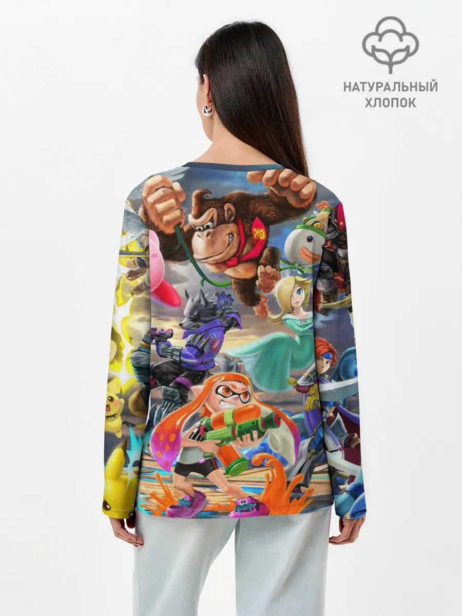 Лонгслив женский. Хлопок / Super Smash Bros ultimate