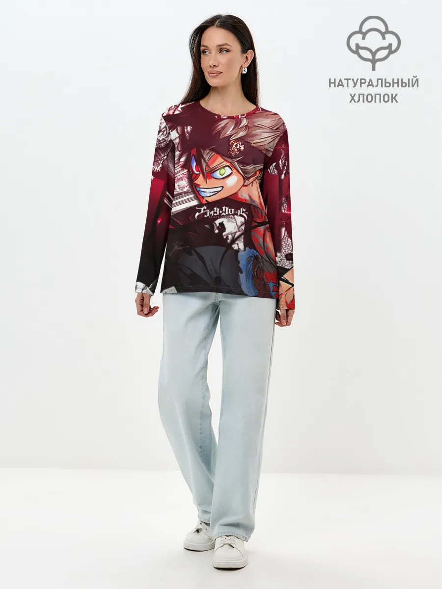 Лонгслив женский. Хлопок / Брутальный арт Асты