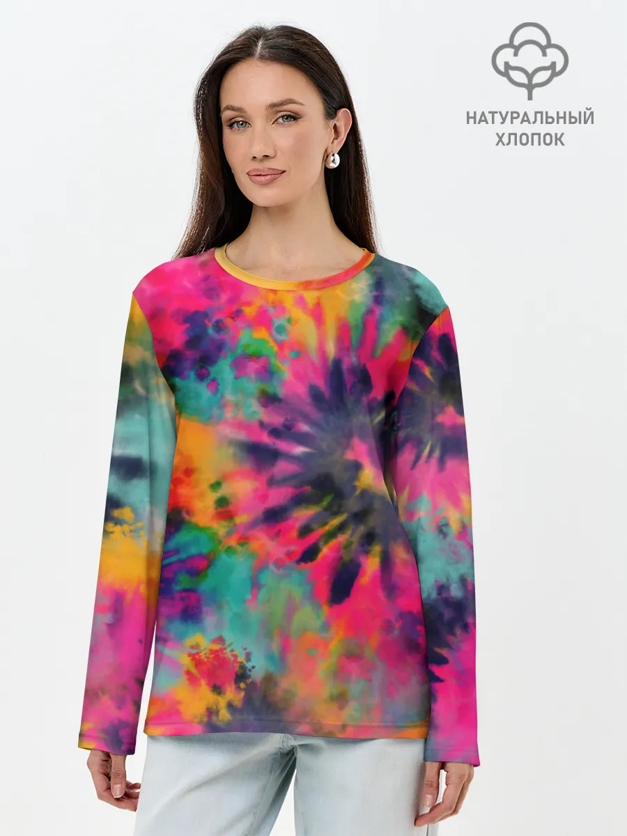 Лонгслив женский. Хлопок / Хиппи