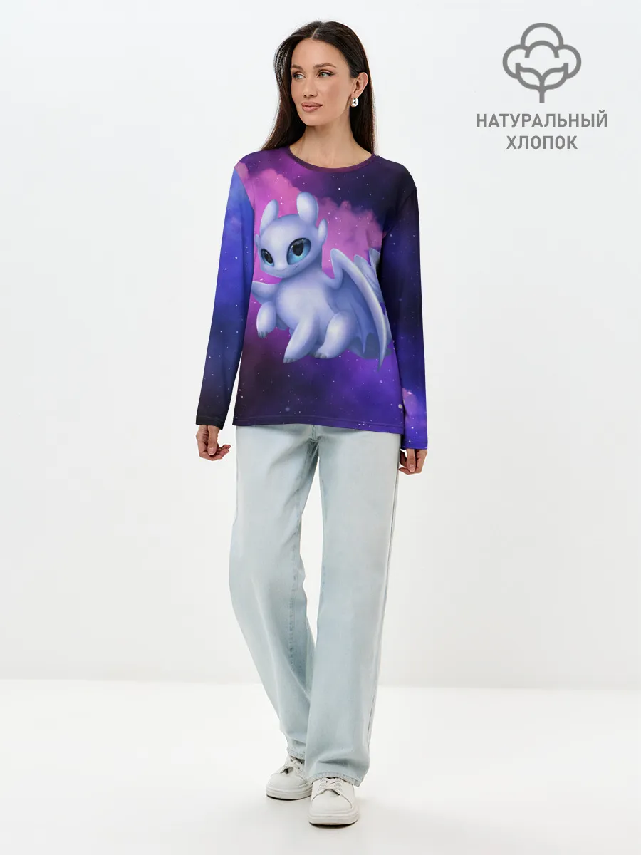 Лонгслив женский. Хлопок / Как приручить дракона