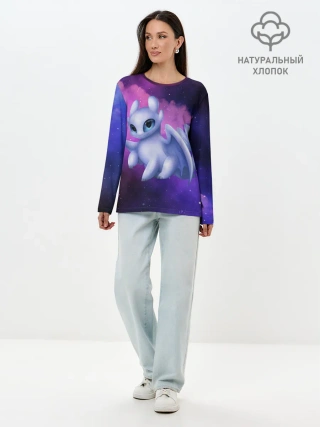 Лонгслив женский. Хлопок / Как приручить дракона