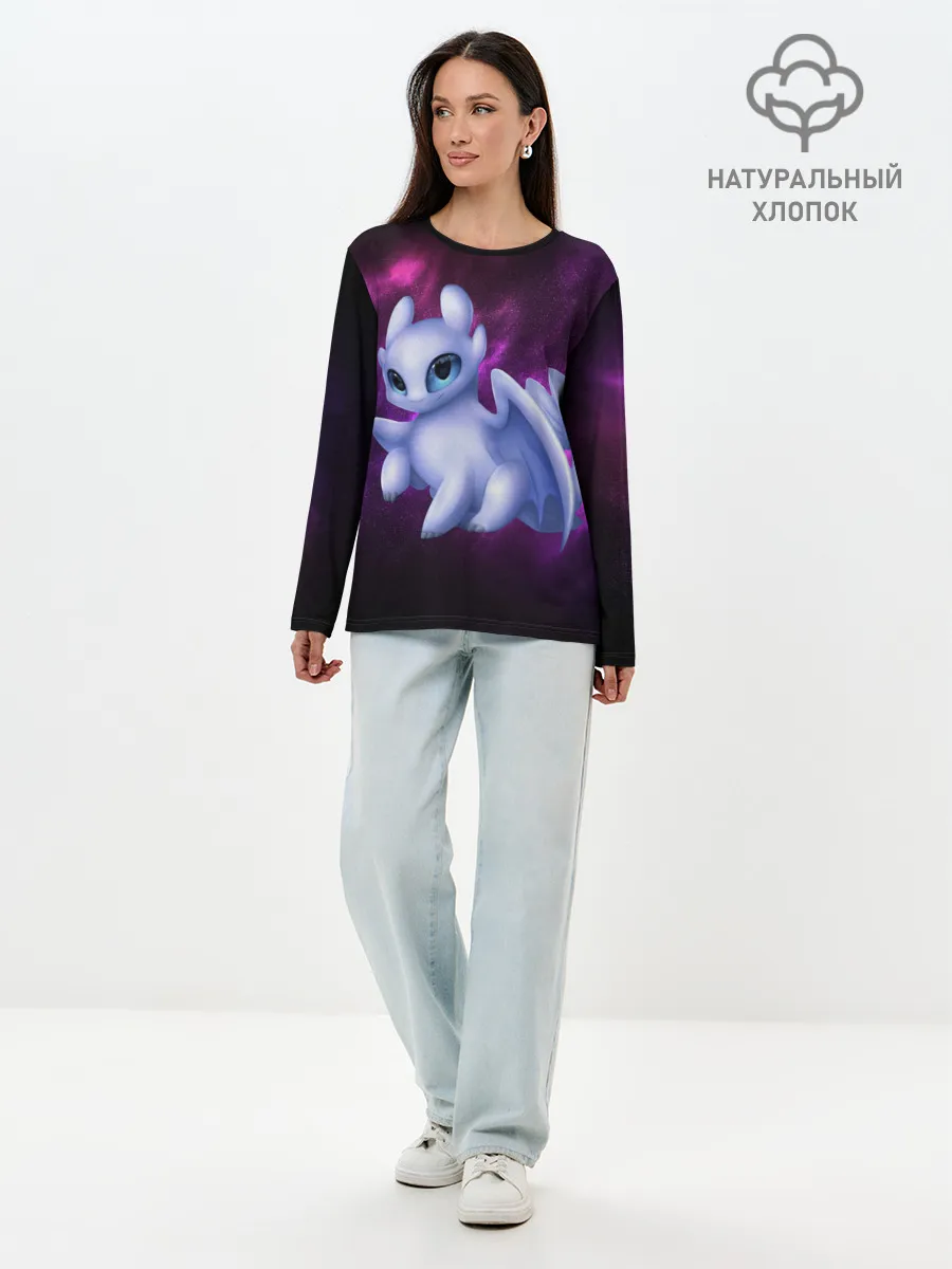 Лонгслив женский. Хлопок / Как приручить дракона