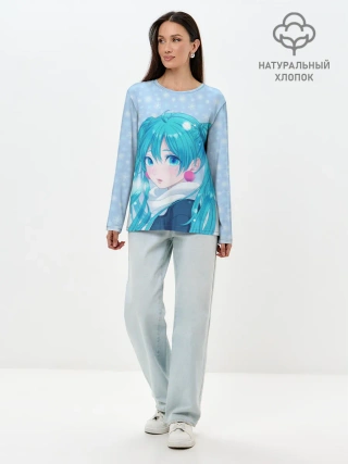 Лонгслив женский. Хлопок / Мику