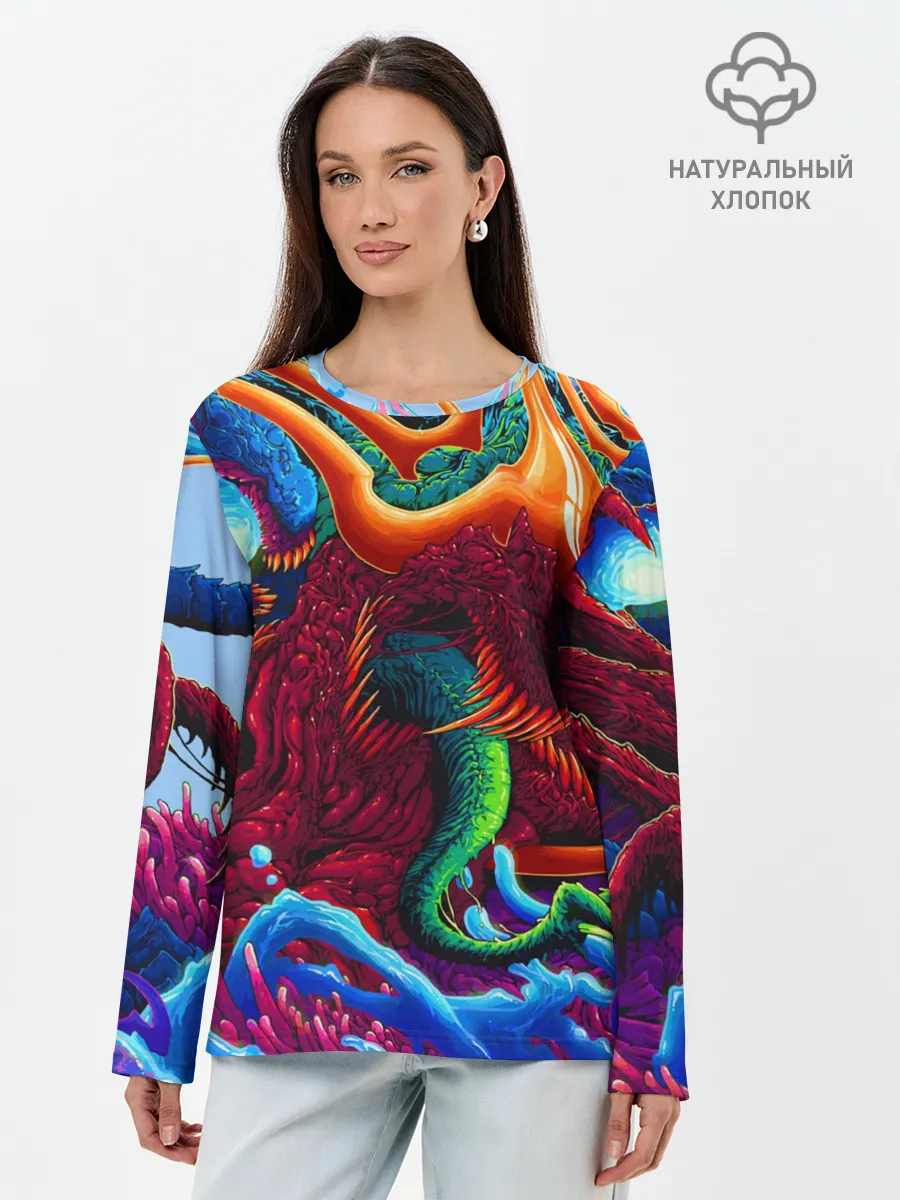 Лонгслив женский. Хлопок / Hyper Beast