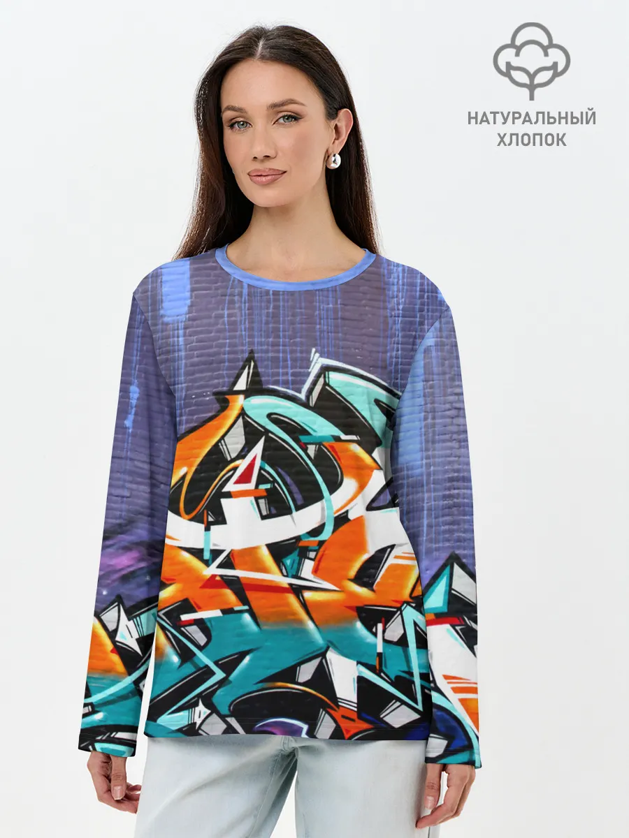 Лонгслив женский. Хлопок / Уличный художник