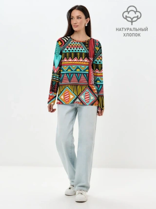 Лонгслив женский. Хлопок / Африканский стиль