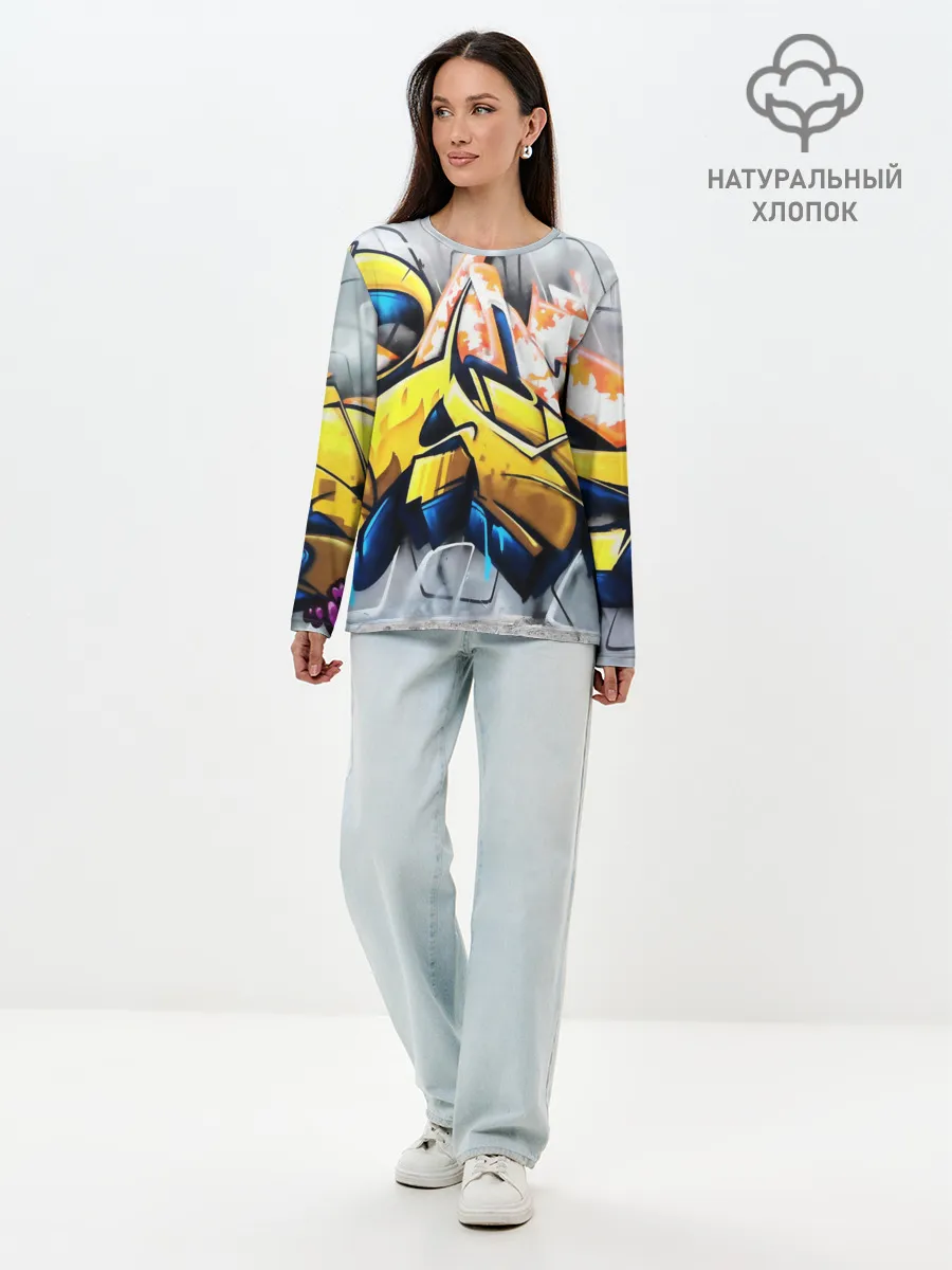 Лонгслив женский. Хлопок / Street art