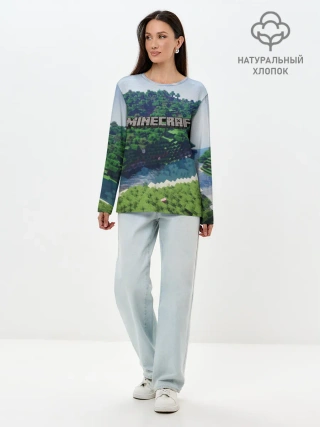 Лонгслив женский. Хлопок / Minecraft
