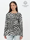Лонгслив женский. Хлопок / Полосы зебры
