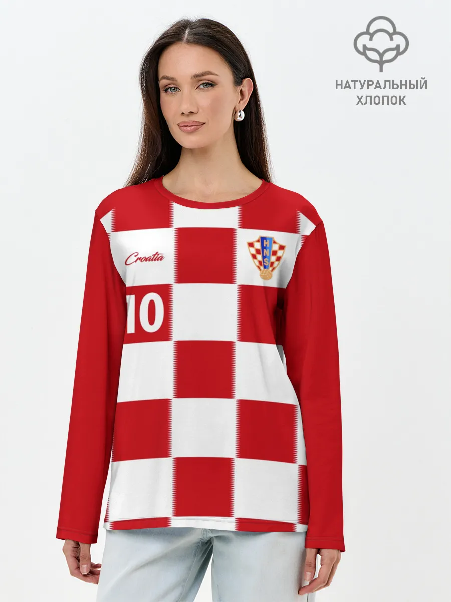 Лонгслив женский. Хлопок / Лука Модрич, Сборная Хорватии