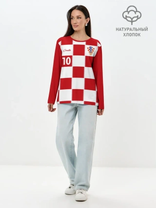 Лонгслив женский. Хлопок / Лука Модрич, Сборная Хорватии