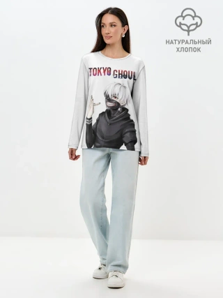 Лонгслив женский. Хлопок / Kaneki Ken в профиль