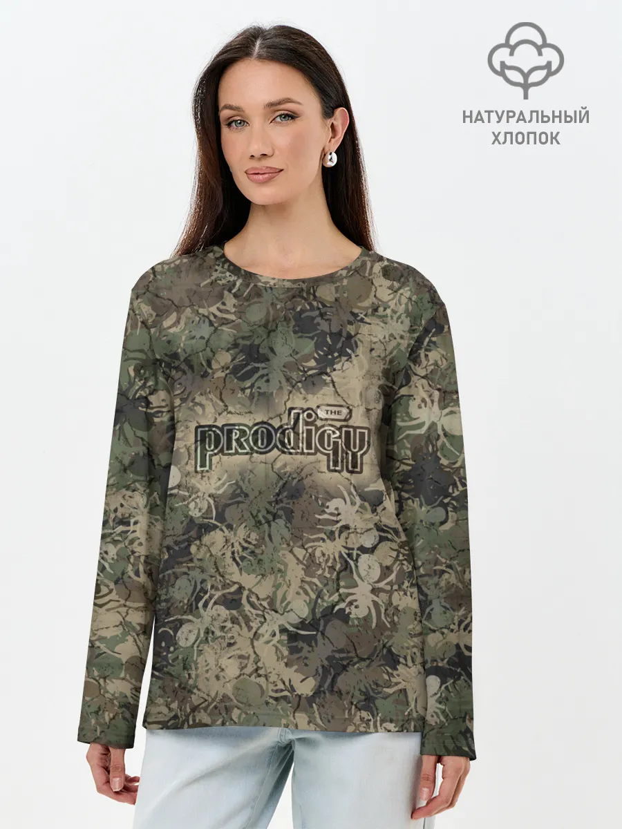 Лонгслив женский. Хлопок / Камуфляж Prodigy