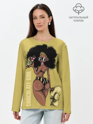 Лонгслив женский. Хлопок / Chocolate girl