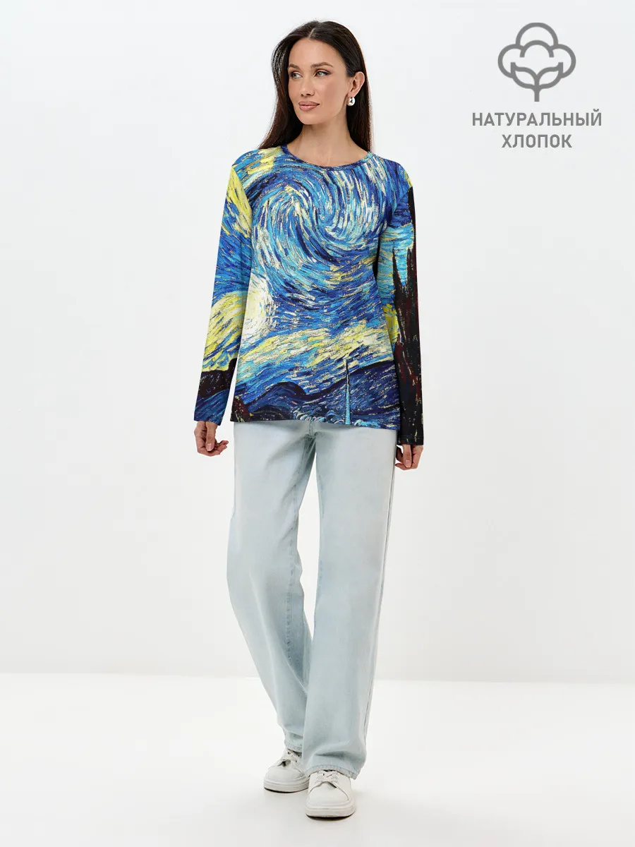 Лонгслив женский. Хлопок / ВАНГОГ