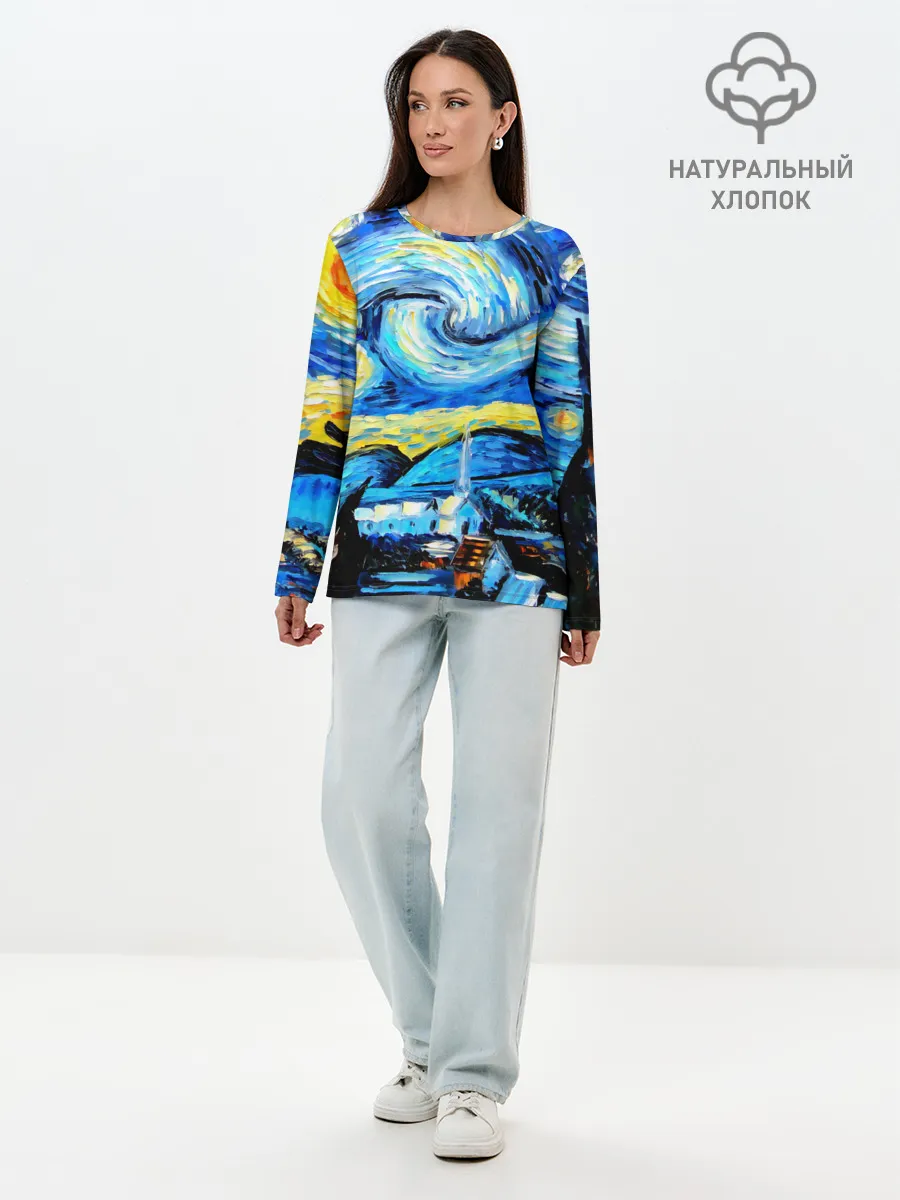 Лонгслив женский. Хлопок / Искусство
