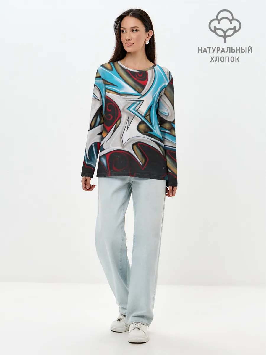 Лонгслив женский. Хлопок / Стиль улицы