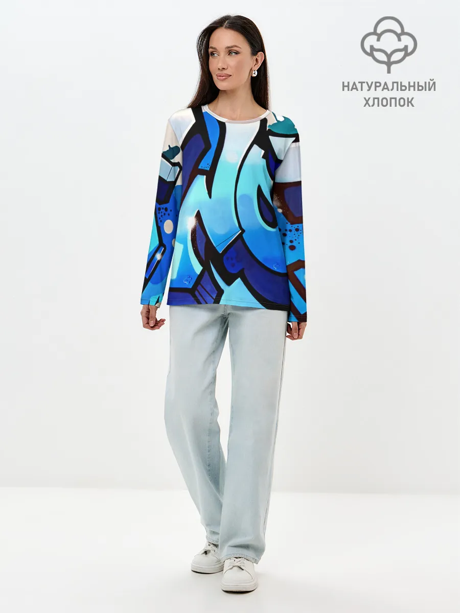 Лонгслив женский. Хлопок / wow graffiti