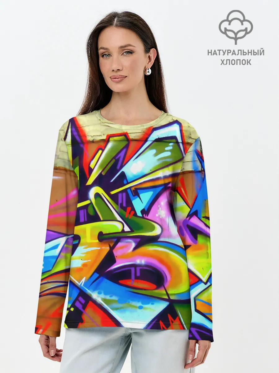 Лонгслив женский. Хлопок / Кислота