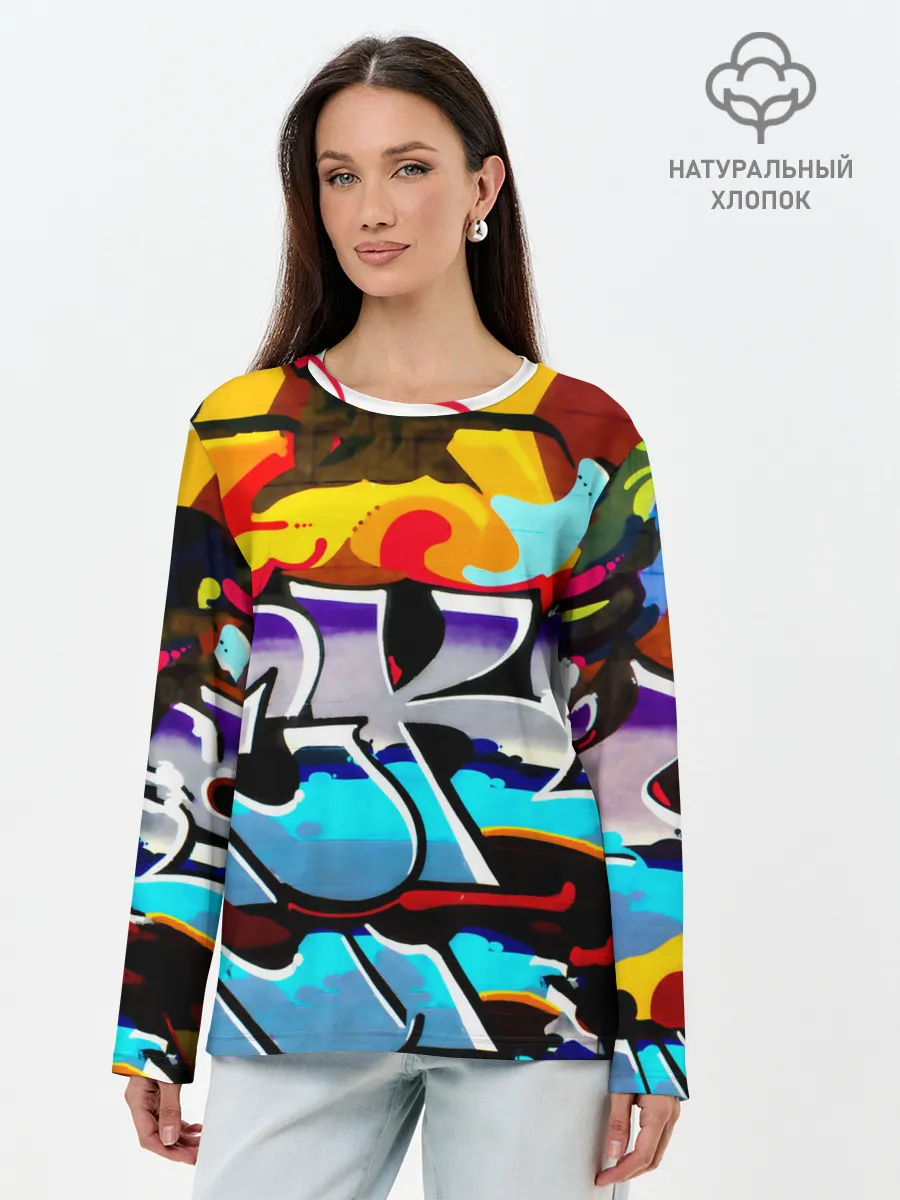 Лонгслив женский. Хлопок / urban neon
