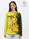Лонгслив женский. Хлопок / Pikachu Pika Pika