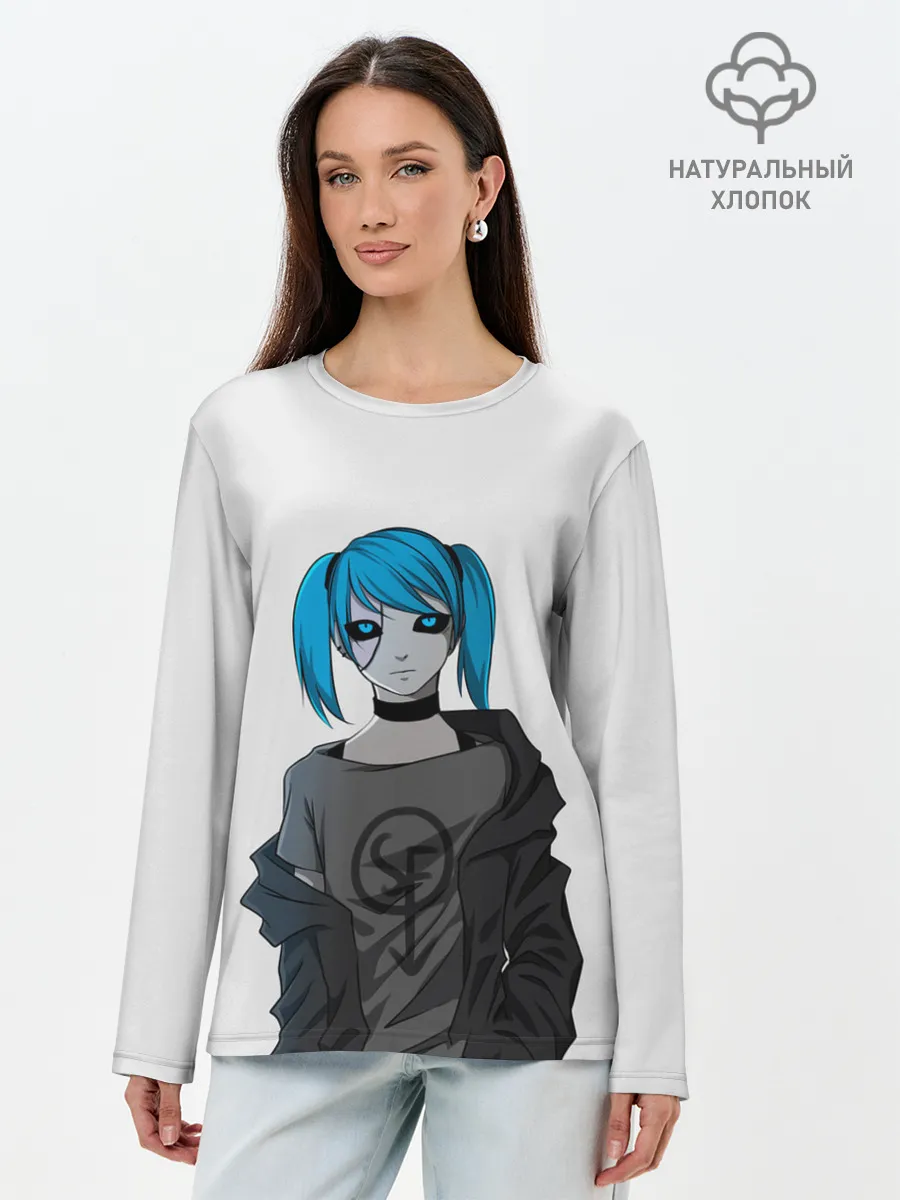 Лонгслив женский. Хлопок / Салии Фейс
