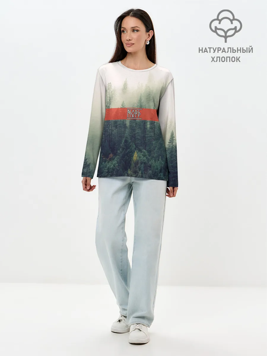 Лонгслив женский. Хлопок / Северный лес