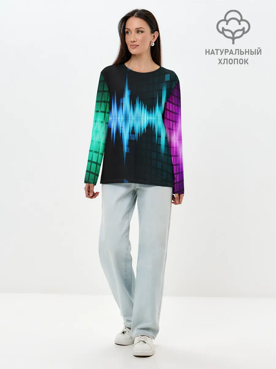Лонгслив женский. Хлопок / neon music