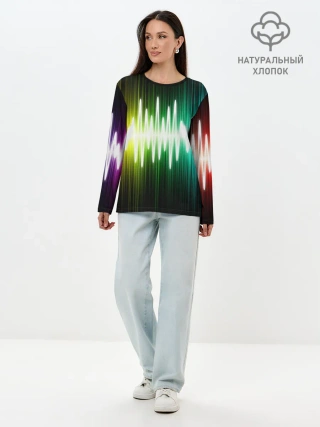 Лонгслив женский. Хлопок / music