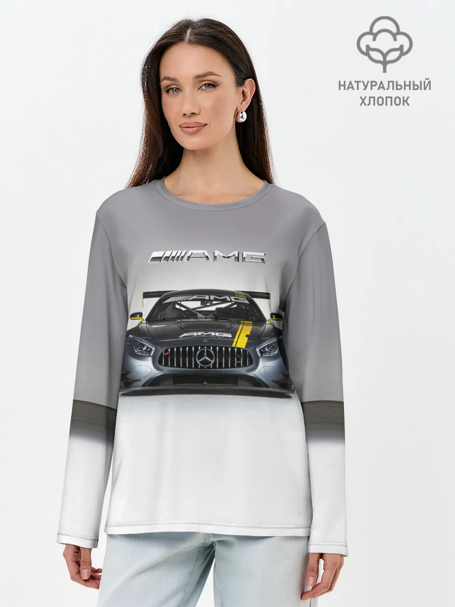 Лонгслив женский. Хлопок / AMG Motorsport