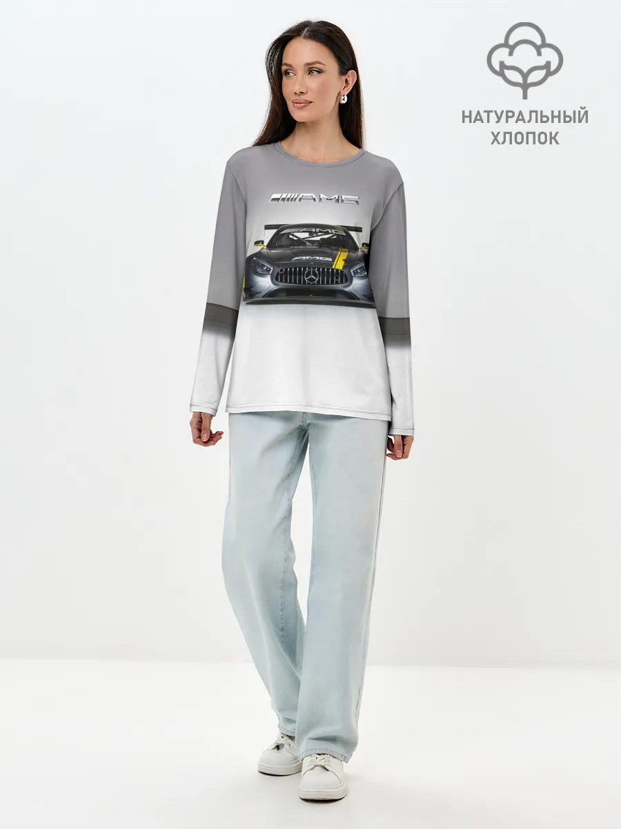 Лонгслив женский. Хлопок / AMG Motorsport