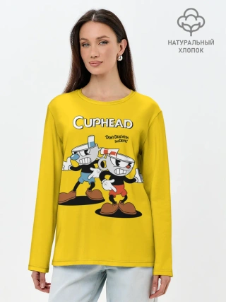 Лонгслив женский. Хлопок / Cuphead