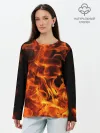 Лонгслив женский. Хлопок / огонь