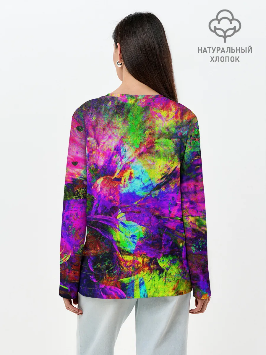 Лонгслив женский. Хлопок / Буйство цвета
