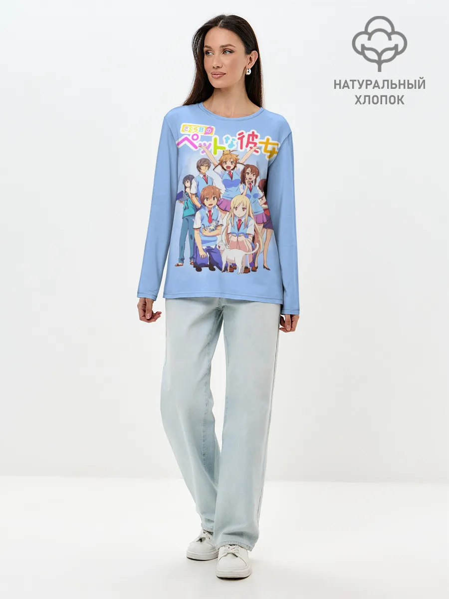 Лонгслив женский. Хлопок / Кошечка из Сакурасо