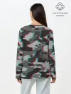 Лонгслив женский. Хлопок / Серый камуфляж