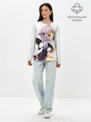 Лонгслив женский. Хлопок / High School DxD, Конэко