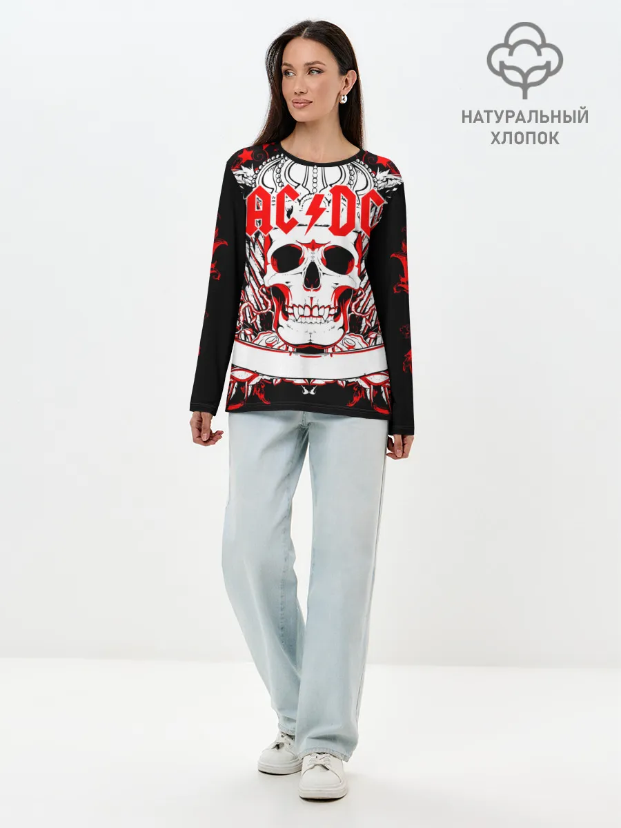 Лонгслив женский. Хлопок / AC/DC