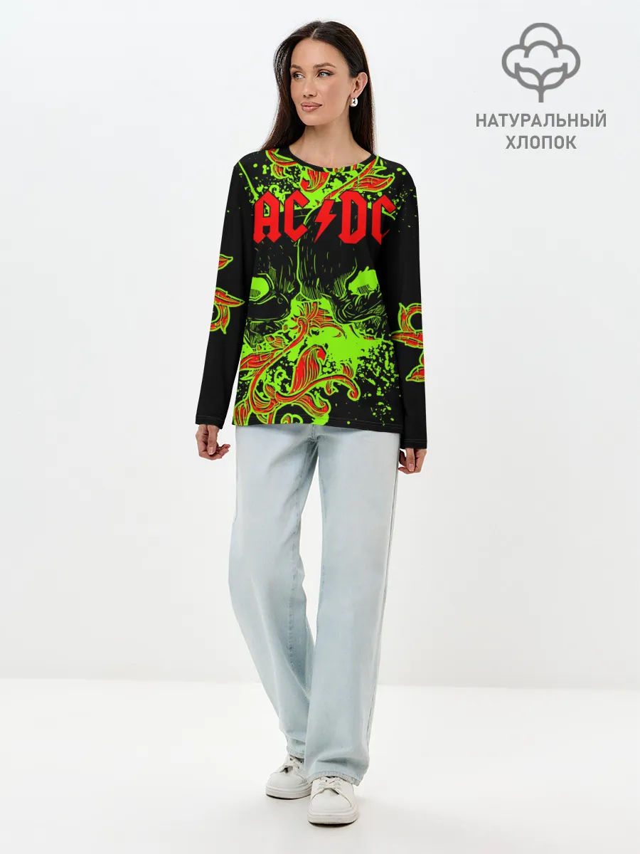 Лонгслив женский. Хлопок / AC/DC