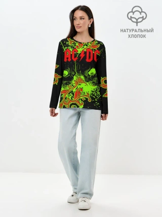 Лонгслив женский. Хлопок / AC/DC
