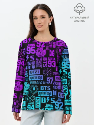 Лонгслив женский. Хлопок / BTS