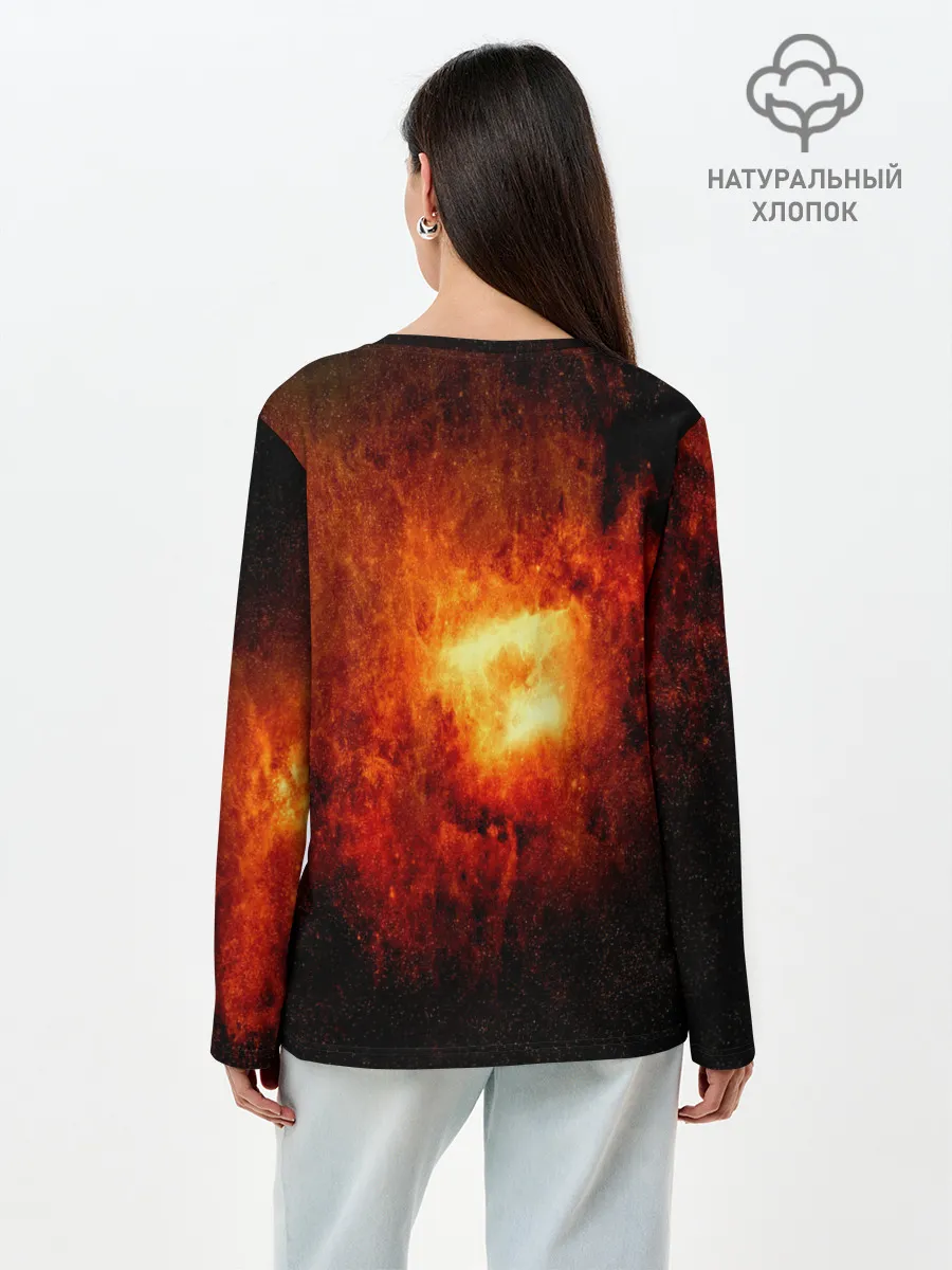 Лонгслив женский. Хлопок / Черная дыра