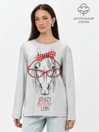 Лонгслив женский. Хлопок / Crazy horse lady