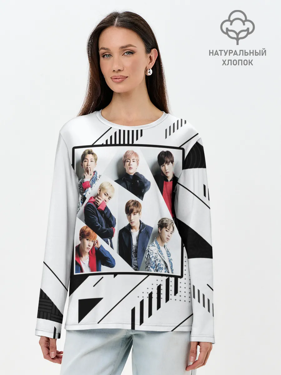 Лонгслив женский. Хлопок / BTS