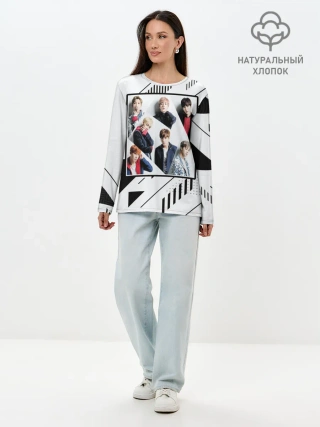 Лонгслив женский. Хлопок / BTS