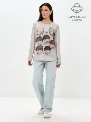 Лонгслив женский. Хлопок / BTS